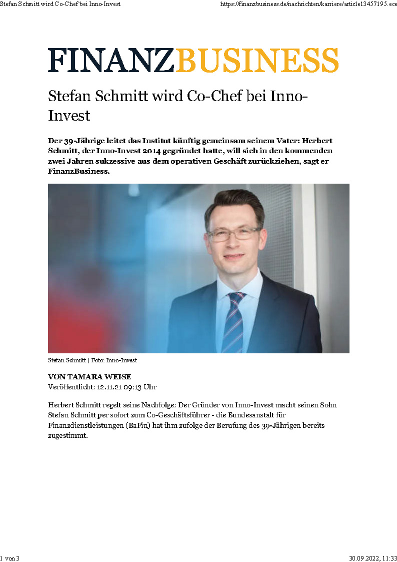 Stefan Schmitt wird Co-Chef bei Inno-Invest_Seite_1